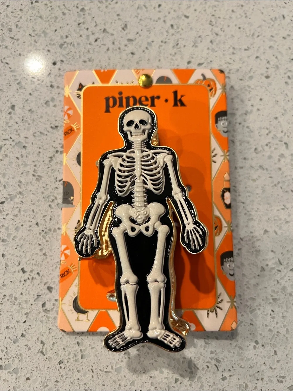 piper·k Skeleton hair clip- Black & White